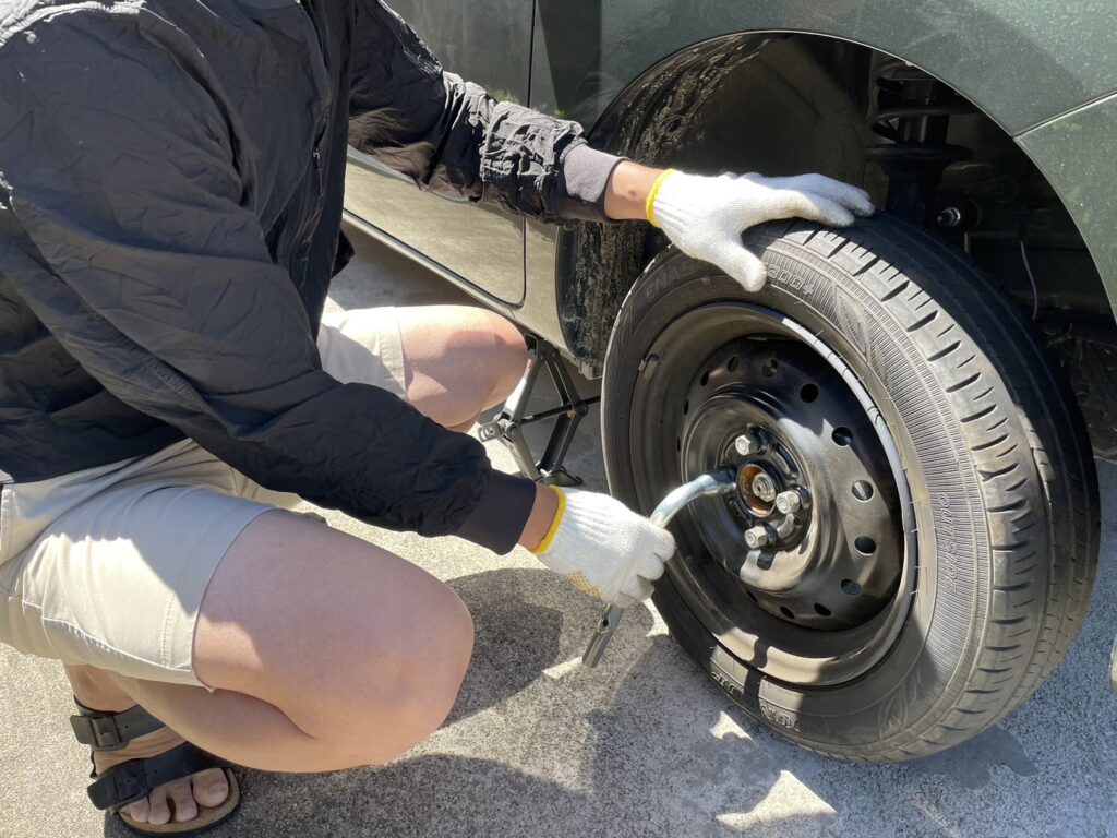 初！タイヤ交換！