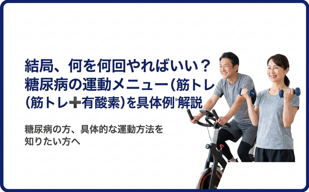 結局、何を何回やればいい？｜糖尿病の運動メニュー（筋トレ＋有酸素）を具体例で解説