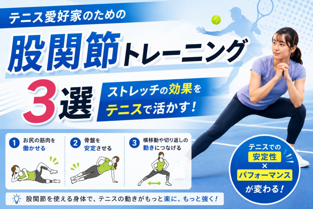 ストレッチだけでは足りない？テニス愛好家がやっておきたい股関節トレーニング3選